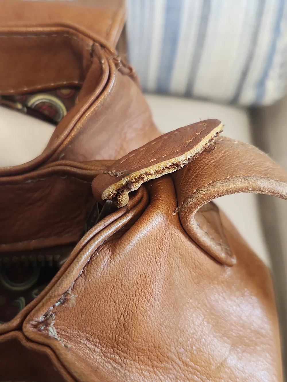 Gabor Tan Leather Flap Crossbody Bag